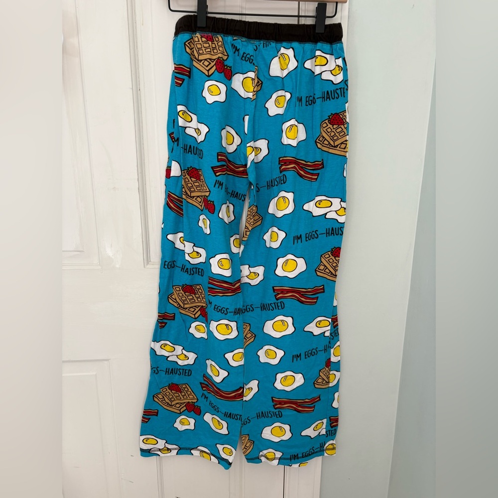 LazyOne “I’m Eggs-hausted” Bacon Eggs Pajama Pants – Women’s Small 100% Cotton - Picture 2 of 10